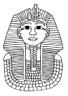 A mask of Tutankhamen, an Egyptian pharaoh