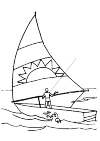 A sailboat with a skipper