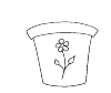 A flowerpot. If decoration is also a flower depicted on the pot.