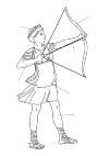 Diana is the Roman goddess of hunting and is always depicted with a bow and arrow. The Greeks called it Artemis.
