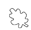 An oak leaf, marked by the round forms.