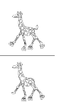 Find the 3 differences in the giraffe