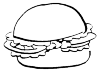 A hamburger bun, with lettuce in between