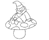 A gnome, which is a mushroom