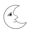 half moon with smiling face