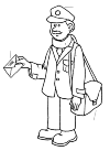 a postman, bringing a letter
