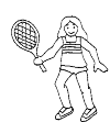 Een tennister, met een racket in haar hand