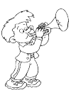 A boy who plays the trumpet.