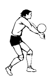A volleyball player who gives a pass.